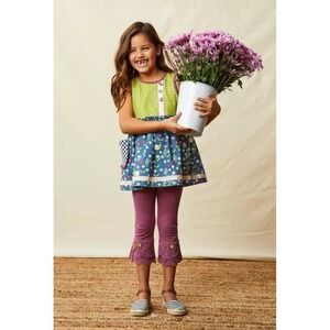Matilda Jane Girls Enchanted Garden Playful Palette Scrappy Leggings Size 10 New